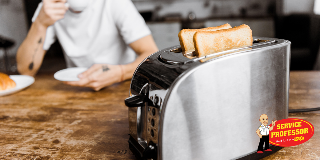 toaster with toast inserted