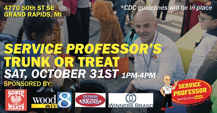 service professor trunk or treat event on October 31 from 1 to 4pm
