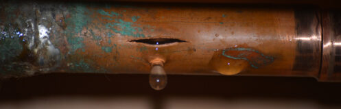 Burst water pipe, still dripping