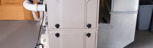 Residential furnace installed in a home